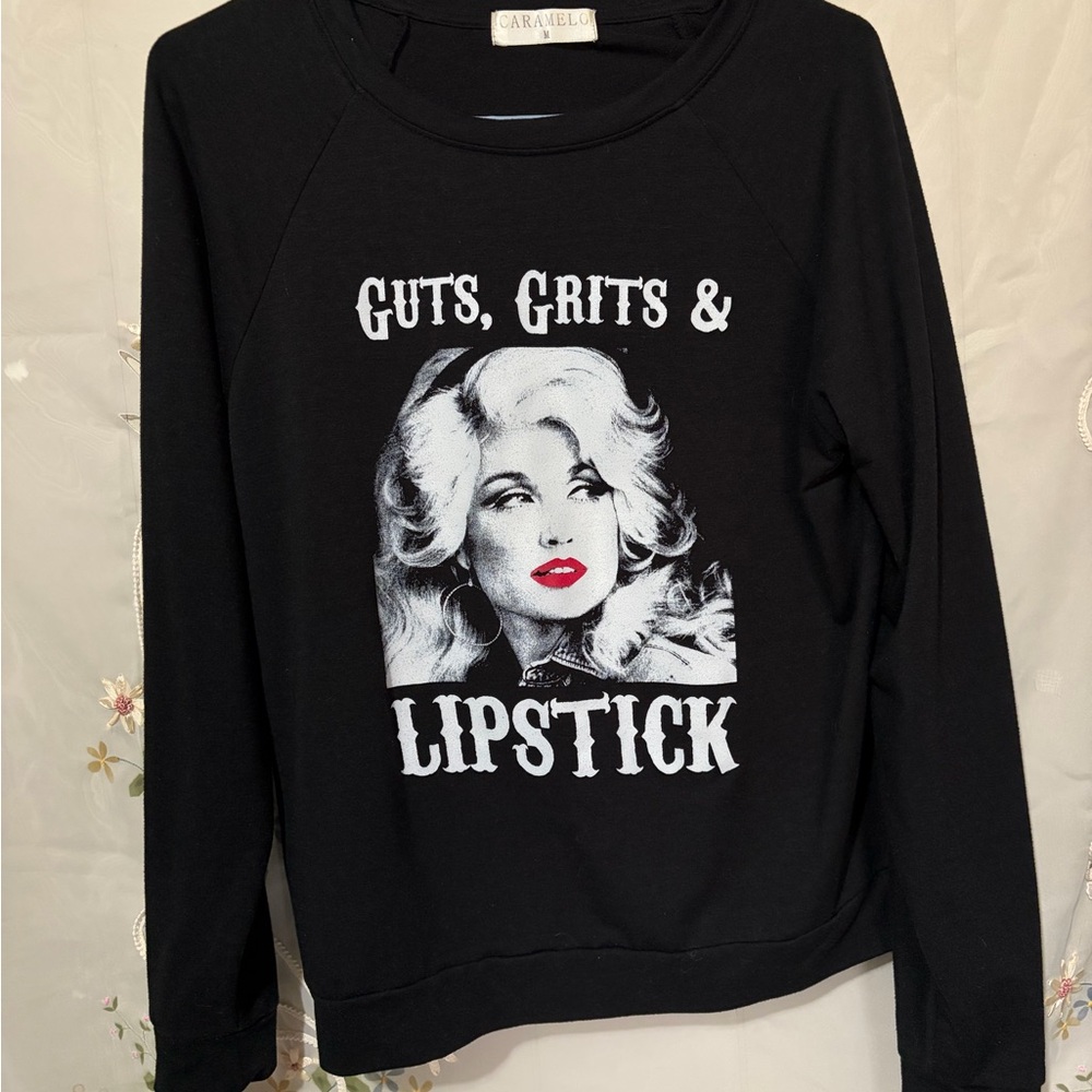 Caramel Black 'Guts, Grits & Lipstick' Long Sleeve Tee
